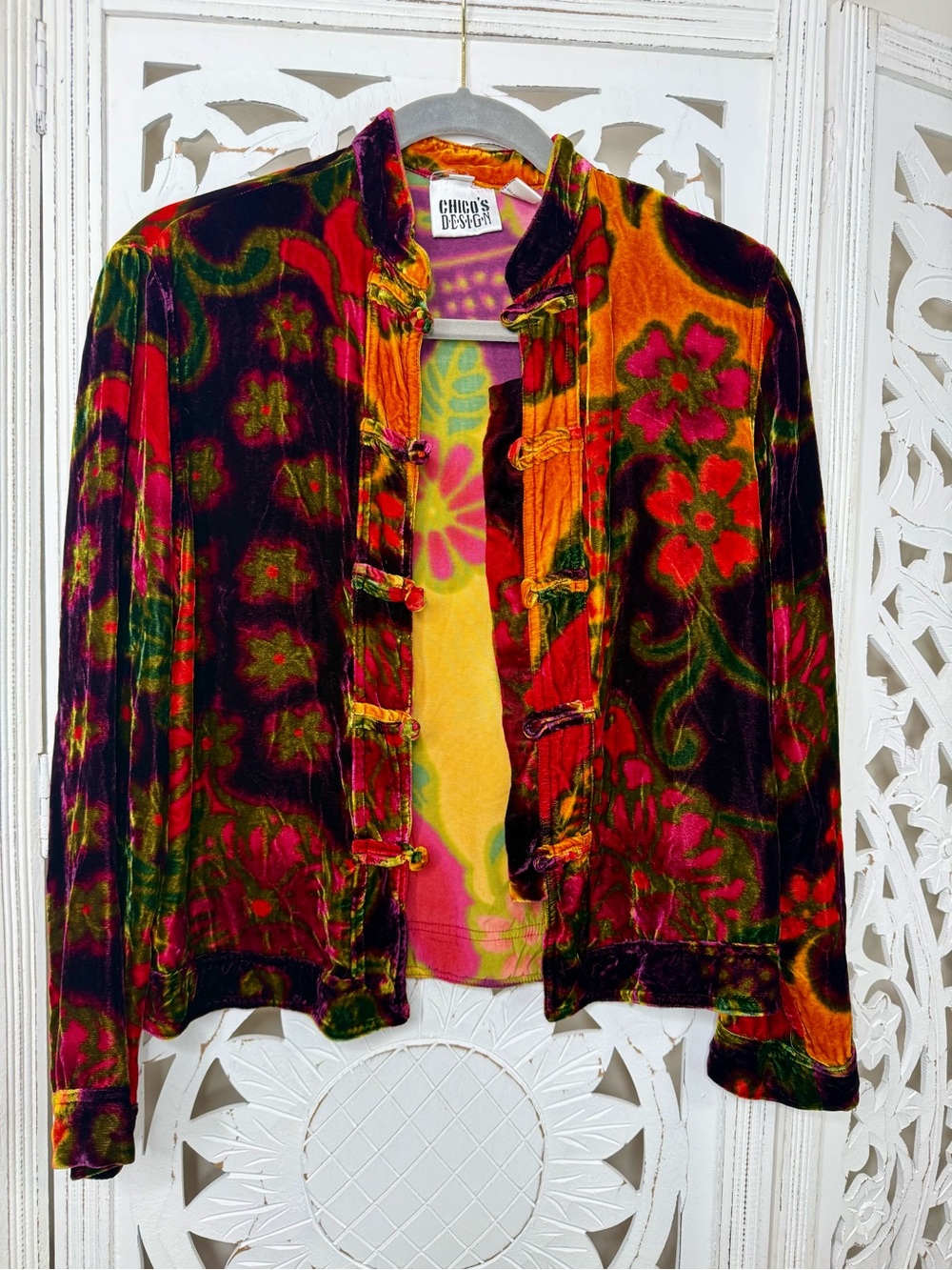 Chico’s Vintage 90’s Velvet Floral Jacket - Multicolor